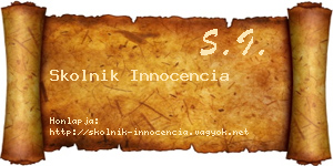 Skolnik Innocencia névjegykártya